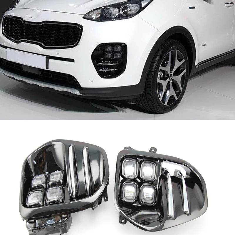 

92201D9100 92202D9100 LED DAYTIME RUNNING LIGHT DRIVING FOG LAMP Fog Light Lamp Pair Cover 4EA For Sportage QL KX5 2016 2017