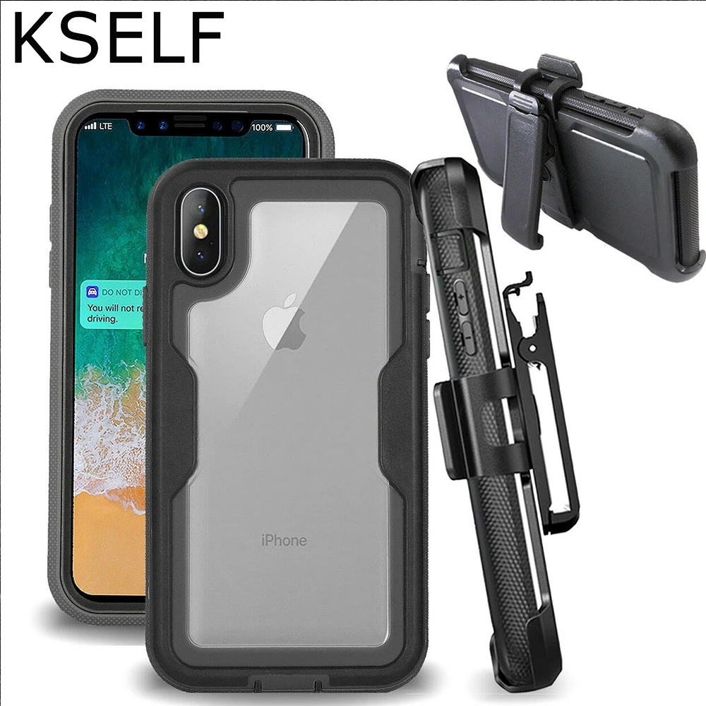 Силиконовый защитный чехол KSELF с поддержкой Shockprof для iPhone 7 8 6 6S Plus X XS MAX XR матовый