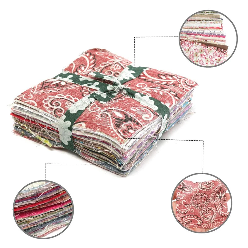 DIY 100pcs Square Floral Cotton Material Sewing Craft Patchwork Cloth 10cm*10cm