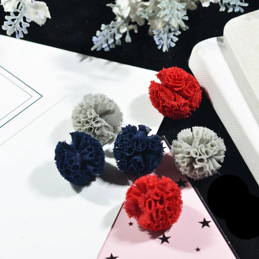 16pcs Mixed Color Korean Style Yarn Pom Pom Balls 25mm Decoration For DIY Women Special Jewelry Making Hair Accessories Findings