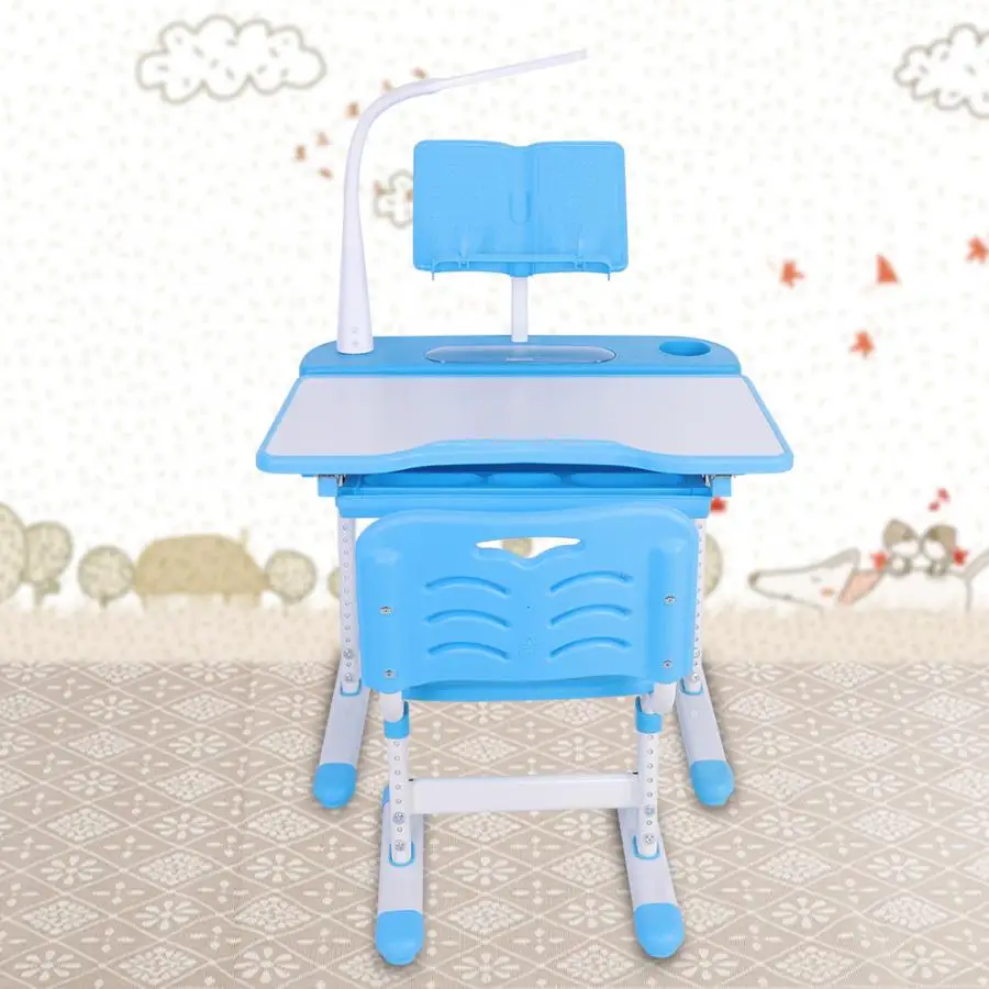 1 комплект стола и стула, регулируемый по высоте детский стол и удобный набор стульев с лампой, детский стол для обучения 100~ 240 В