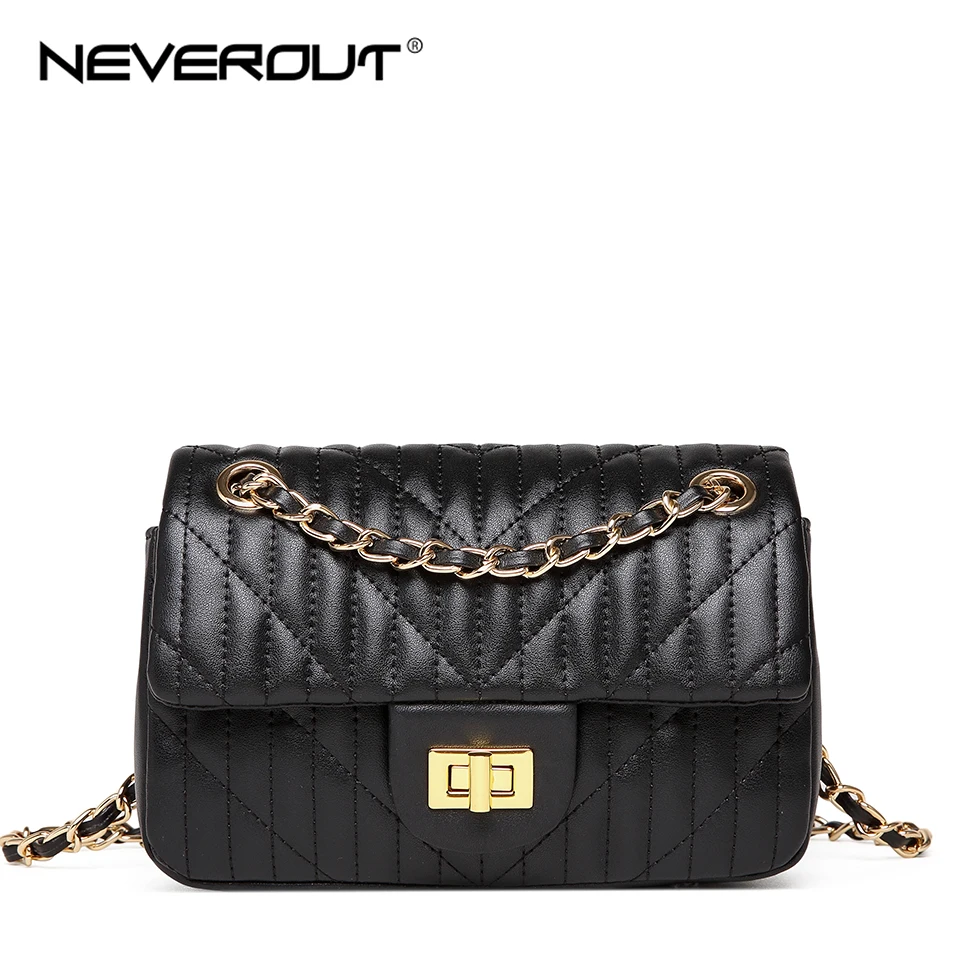 

NEVEROUT Mini Handbags Shoulder Sac Ladies Crossbody Bag Solid Thread Style Soft Leather Messenger Bags Women Small Flap Bag