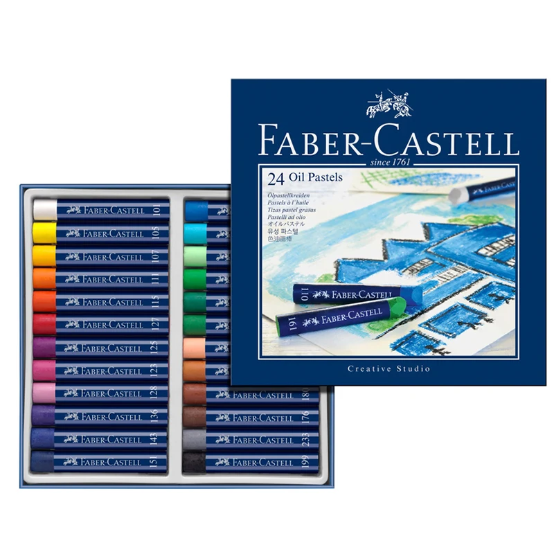 Faber Castell масляная пастель набор цветных мелков 12/24/36 Цвет, Blue Box нетоксичный Studio мягкий карандаш для Краски ing ХУДОЖНИК КАРАНДАШ Краски