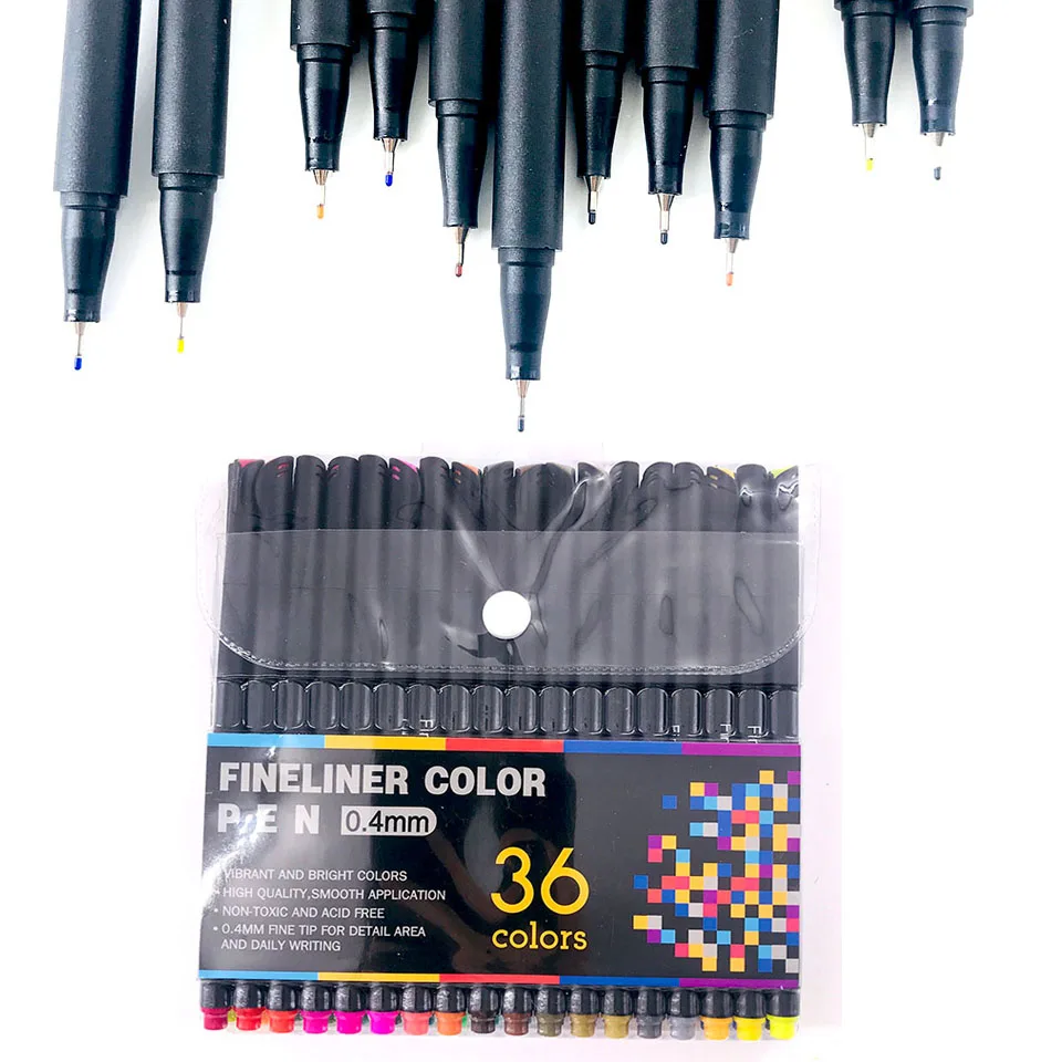 36 Color/set Drawing Painting Watercolor Brush Pen Dual Tip FineLiner Art Marker Pens Stationery School Art Supplies