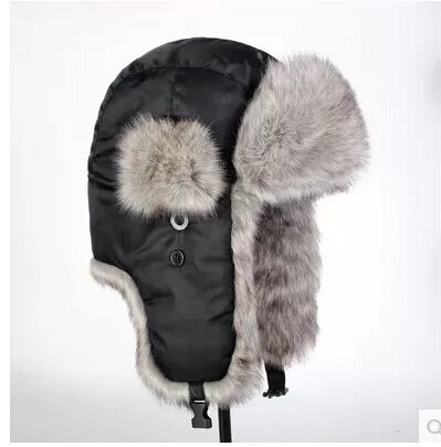 Лэй Фэн теплые наушники лыжный теплый хлопок Hat Зимние шапки для обувь для мужчин и женщин черный коричневый сплошной цвет шерсти шляпа