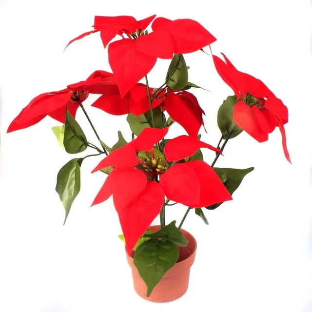 red flower christmas tree decoration christmas flower potin Christmas