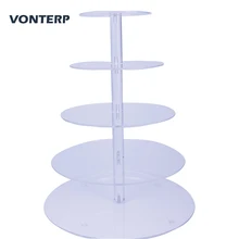 VONTERP 1 шт. Прозрачная Круглая 5 акриловая стойка для торта стенд/акриловая подставка для торта