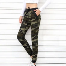 Камуфляжные джоггеры, женские спортивные штаны, шаровары, камуфляжные штаны на завязках, Pantalones femme Mujer, свободные, Calca, женские штаны с высокой талией и карманами
