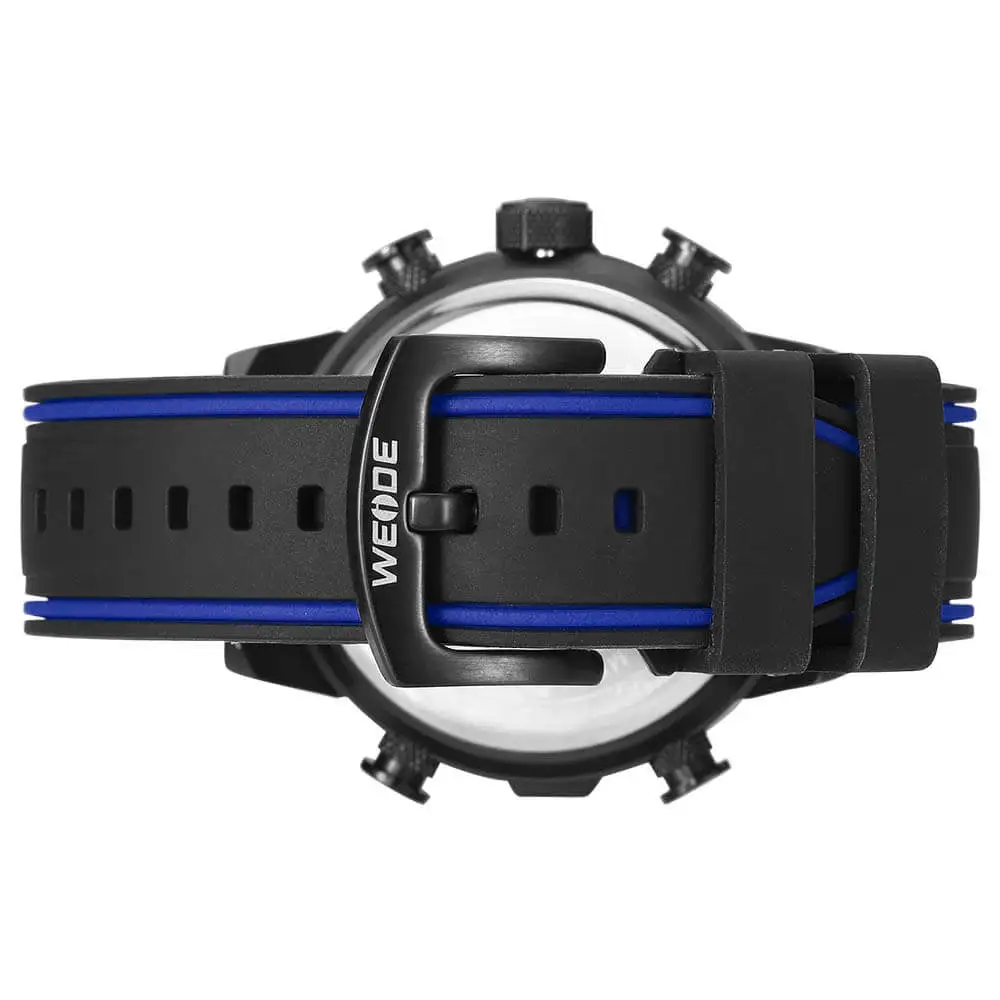 WEIDE Original Genuine Silicone LCD digital waterproof men's watch sport watches luxury brand clock saat fitness bracelet Black