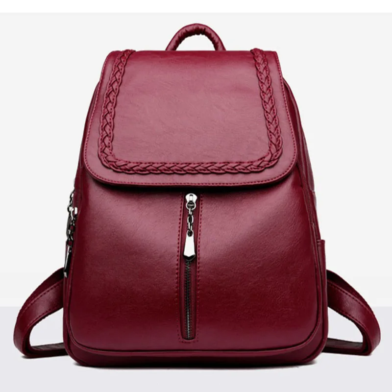 

High Quality Leather Backpack Woman New Arrival Fashion Female Backpack String Bags Large Capacity School Bag Mochila Feminina