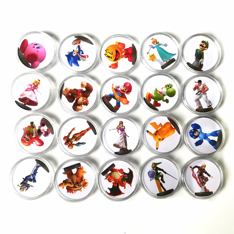 Набор из 20 штук коллекция монет тег для Amiibo Super Smash Bros Настройка данных Ntag215 NFC карты тег стикер Печатный NS переключатель Wiiu