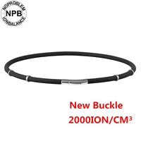 Noproblem 058 черный водонепроницаемый ионный баланс терапия здоровье шеи боли Спорт Силиконовый Турмалин Германий ожерелье - изображение