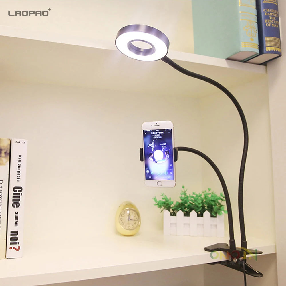 LAOPAO Strange beauty fill светодиодный настольный светильник с клипсой, плавное затемнение, 3 цвета, режим USB, защита глаз, настольная лампа для чтения, для youtube Live