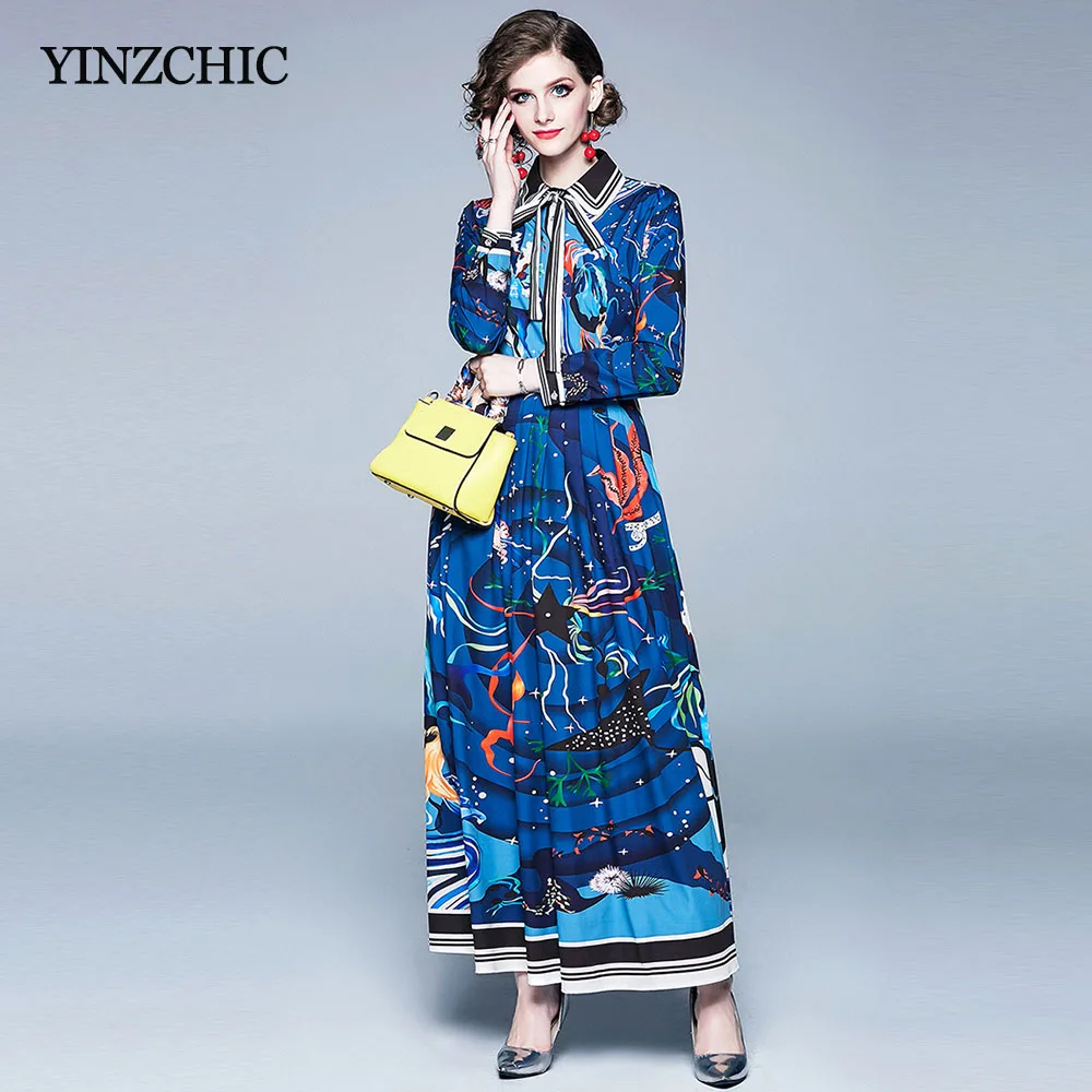 

Autumn New Woman Print Maxi Dress Elegant Ladies A-line Party Dresses Female Street Long Dress Print Summer Dress Woman