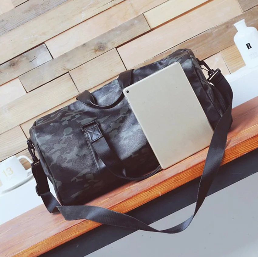 Топ Ручка камуфляж путешествия вещевой ПУ Crossbody Weekender Carryall сумка унисекс через