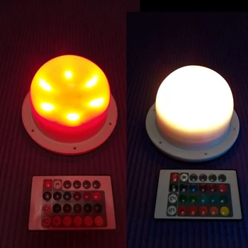 

120mm 6RGB+3White Light Direct charge 1W Rechargeable Li Battery RGB 16 Color Changing LED light source free shipping 20pcs/lot