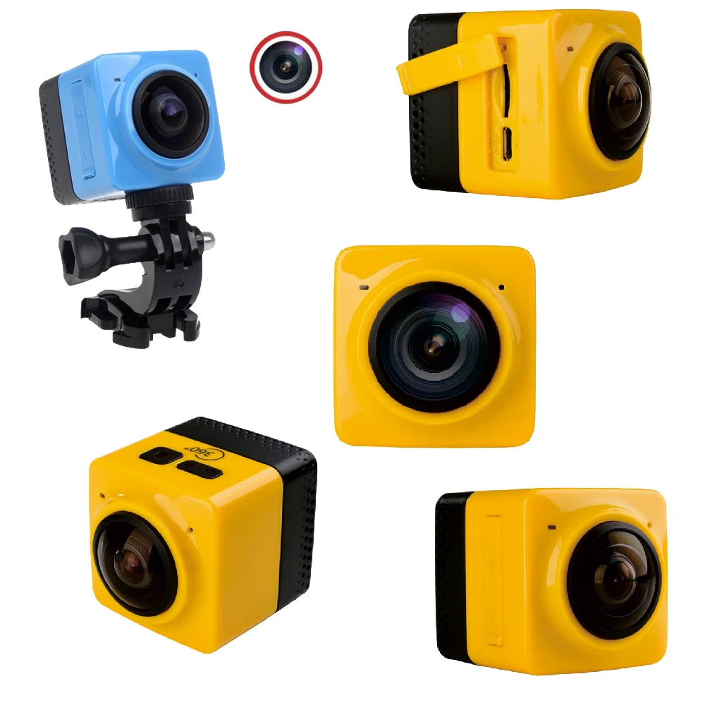 Mini Cubes 360 VR Camera 360 Degree Panoramic Lens 1280*1024 Sport