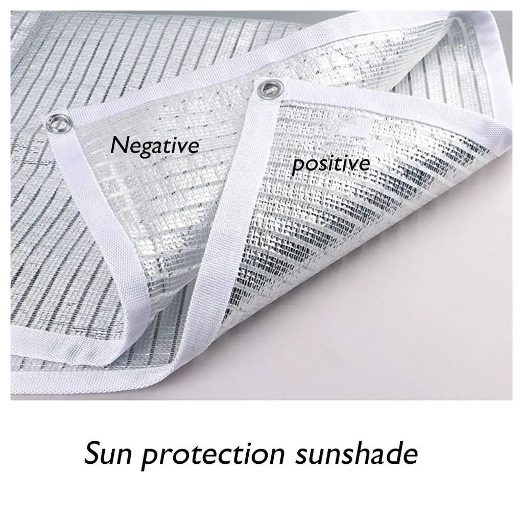 75% отражающая алюминиевая теневая ткань, устойчивая к ультрафиолетовому излучению Солнцезащитная сетка с люверсами, Солнцезащитная сетка для теплицы, сада