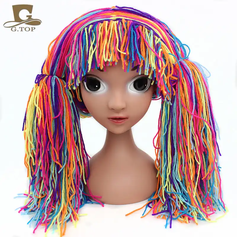 New Clown Wig Girls Halloween Costume Wig Funny Hat Handmade