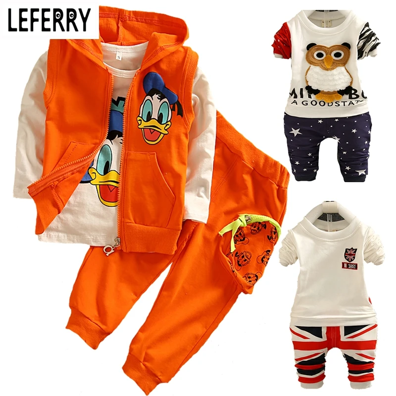 

2015 New Baby Boys Clothing Set Autumn Spring Kids Clothes Boys Sets Long Sleeve T shirt + Trousers Cotton Sport Suits