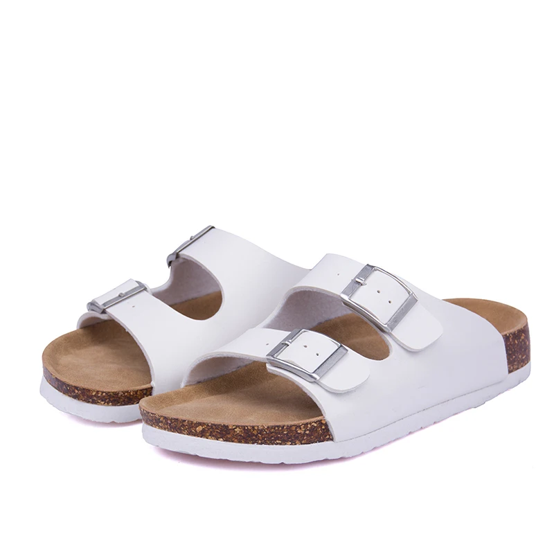 Летняя стильная обувь женские босоножки Пробковые босоножки хорошее качество zapatos mujer Повседневное сандалии, шлепанцы Большие Размеры от 4 до 11 лет - Цвет: White