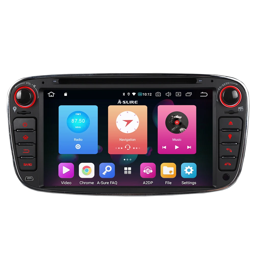 Flash Deal A-Sure 7 Inch 2 Din Android 9.0 Car Radio GPS DVD Player Navigation For FORD/Focus/S-MAX/Mondeo/C-MAX/Galaxy/Fiesta 32G ROM DAB+ 2