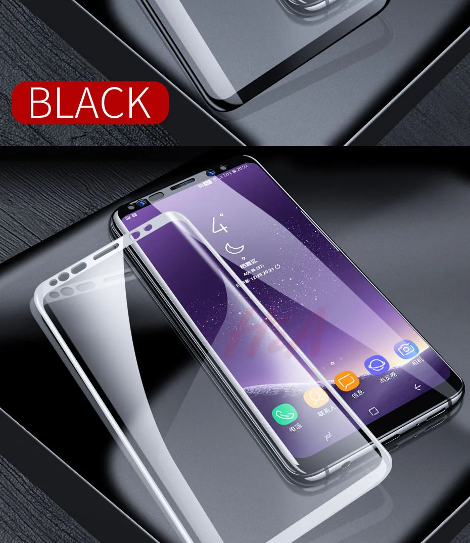 6D полностью изогнутое закаленное стекло для samsung Galaxy S9 S8 Plus Note 8 9 5D Защитная пленка для экрана samsung A6 A8