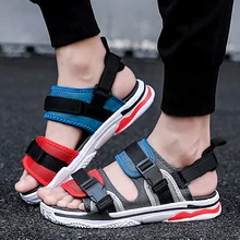 Новинка; модные стильные мужские пляжные сандалии; летние мужские сандалии-гладиаторы; Повседневная обувь в римском стиле; мужские шлепанцы; большие размеры