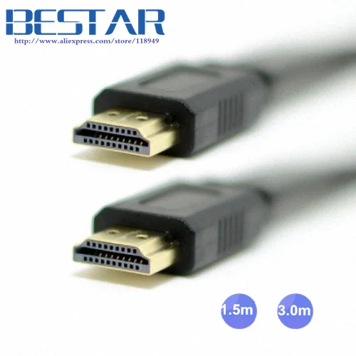 HDMI 3D 1.4 Male to Male Flat Slim HDTV 1080p Video Audio Cable 1.5m 3m 5ft 10ft Black with ethernet function