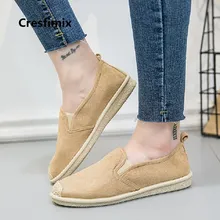 Cresfimix Женская мода легкий вес высокого качества парусиновая обувь без застежки Женская Повседневная Уличная обувь Весна-осень черные туфли a2883