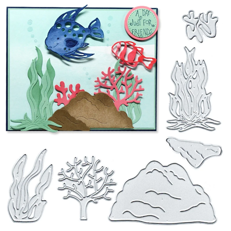 

6Pcs Metal Cutting Dies New 2018 Sea World Dies Embossing Scrapbooking Stencil Craft Cut Dies For DIY Card Crafts Handmade