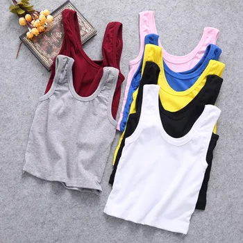 

HOT Summer Vest Sexy Women Plain Camisole U-neck Vest Stretchable Midriff-baring Backless Tank Tops New