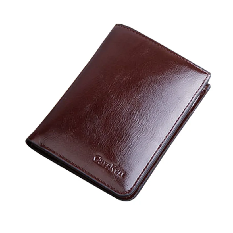 

2018 New Arrivals Wallet Men Fashion Solid Color Bright Surface Open Multi Card Position Wallet carteira masculina