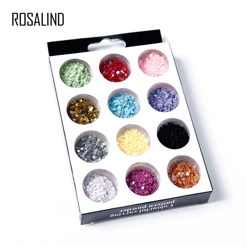 ROSALIND 3D Nail Art Красочные Стразы 12 цветов украшения для ногтей 3D маникюрные колеса для DIY ногтей красота