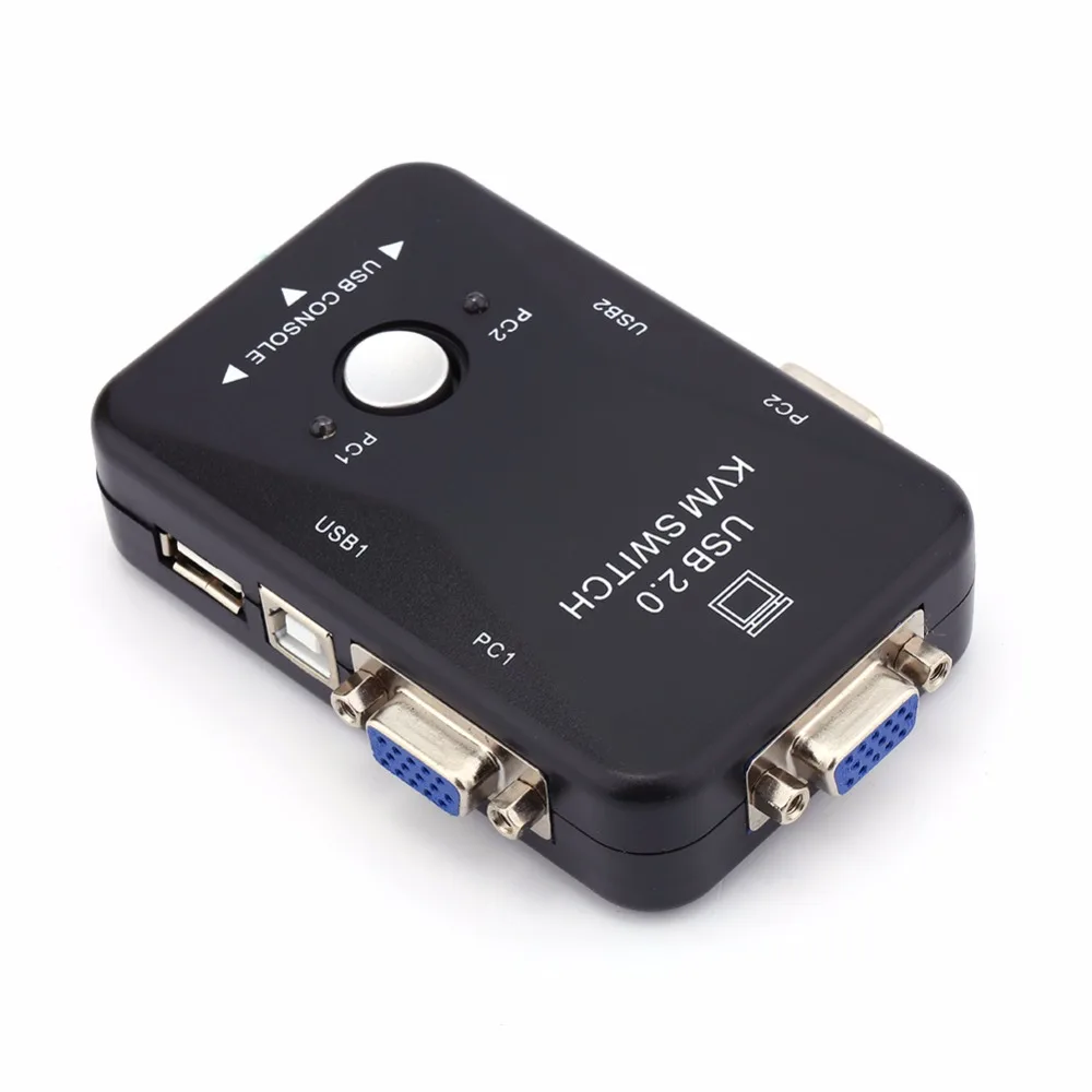 

2 Port USB KVM VGA/SVGA Switch Box for Sharing PC Mouse Keyboard Monitor