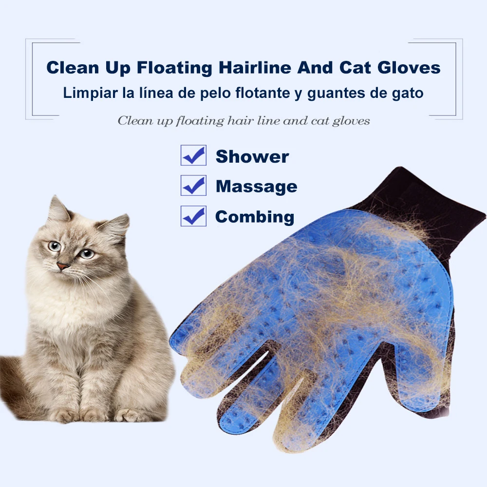 Pet Grooming Glove for Cats Brush Comb Cat Hackle Pet Deshedding Brush Glove for Animal Dog Pet Hair GloveS for Cat Dog Grooming (1)