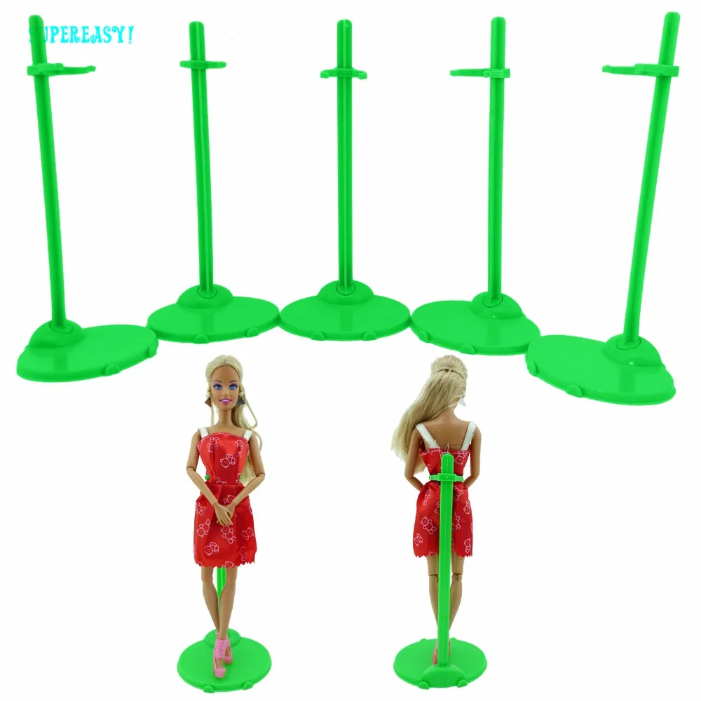 

5pcs Green Doll Stands Figure Display Holder Toy Model Accessories For Barbie Doll Kurhn FR 12" 1:6 Puppet Prop Dollhouse Toy