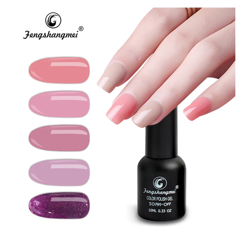 

fengshangmei 10ml Gel Varnish Classic UV and Led Permanent Enamels Shiny Top Gel Nail Polish Sale Hybrid Nail