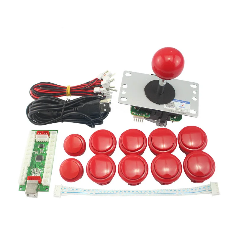 

Arcade Joystick DIY Kit for Arcade Game PC USB Joystick Controller With 10 Push Buttons+Encoder Board+Joystick Zero Delay