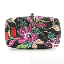 Роскошные клатчи бриллиантовые Цветочные женские вечерние сумки модные вечерние Лучшие продажи Женская вечерняя сумка-клатч со стразами элегантная сумочка