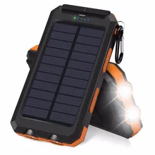 Waterproof Solar Bank 20000 mAh Dual USB External Polymer Battery Charger Outdoor Light Lamp bank for phone