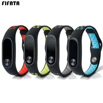 

FIFATA Soft Replacement Double Color Silicone Strap For Xiaomi Miband 2 Sport Breathable Wristband Accessories For Mi band 2