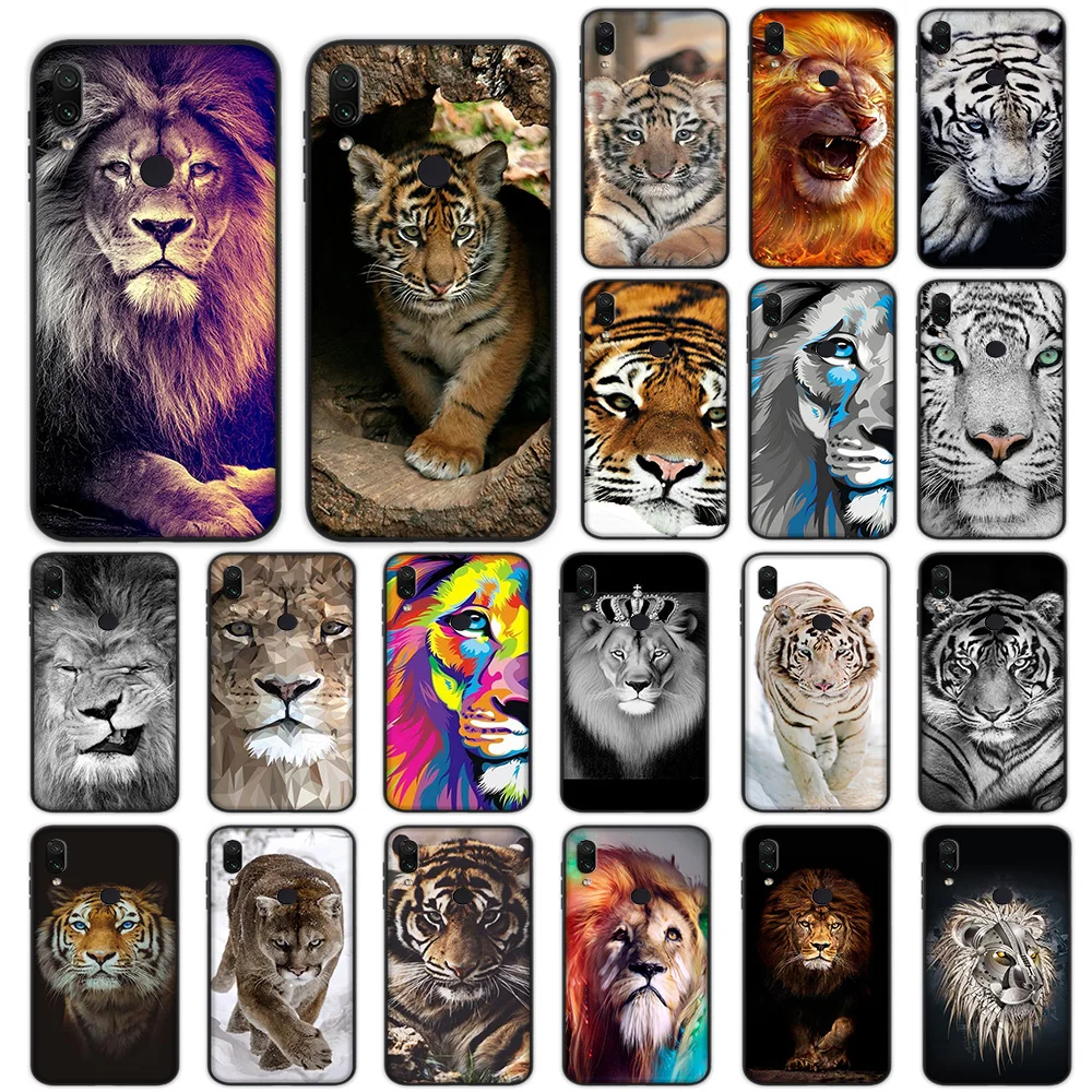 

Animal Tiger lion Soft Case for Xiaomi Redmi Note 4 4X 6 7 8 Pro 5 Plus 5A 6A Cover