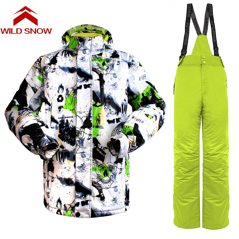 Snow Wild Winter ink paint 2017 NEW Men Super Warm Clothing Skiing