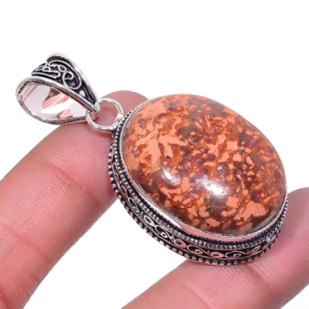 

Spider Jaspers Pendant Silver Overlay over Copper, USA Size 50mm , P6475