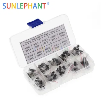 

BC327 BC337 2N2222 2N2907 2N3904 2N3906 S8050 S8550 A1015 C1815 Triode Transistor Assortment Kit 10value 200PCS,Transistors Box