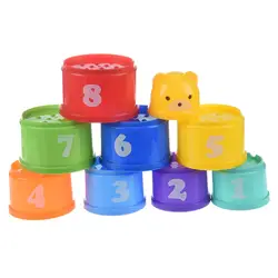 Новые детские арабские цифры буквы печать красочные штабелирование чашек пластиковые игрушки