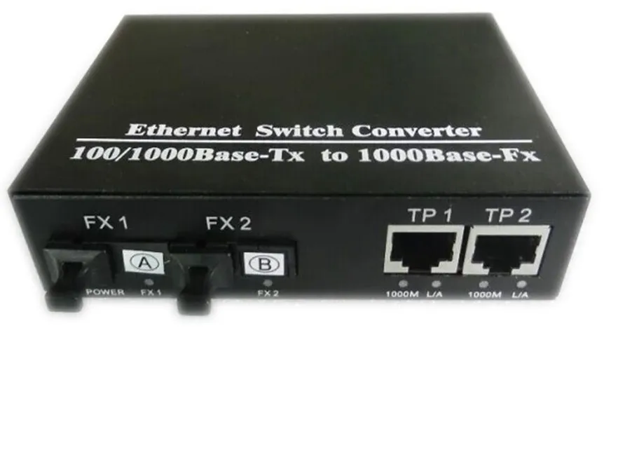 2 SFP 2 RJ45 портов волоконно-оптических Media Converter волокна конвертер 25 км SC 10/100/1000 м одиночный режим дуплекс волокно