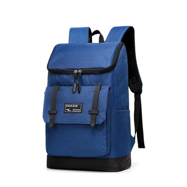 Деловой мужской рюкзак для путешествий, вместительная модная сумка для ноутбука, легкий простой спортивный рюкзак - Цвет: Blue