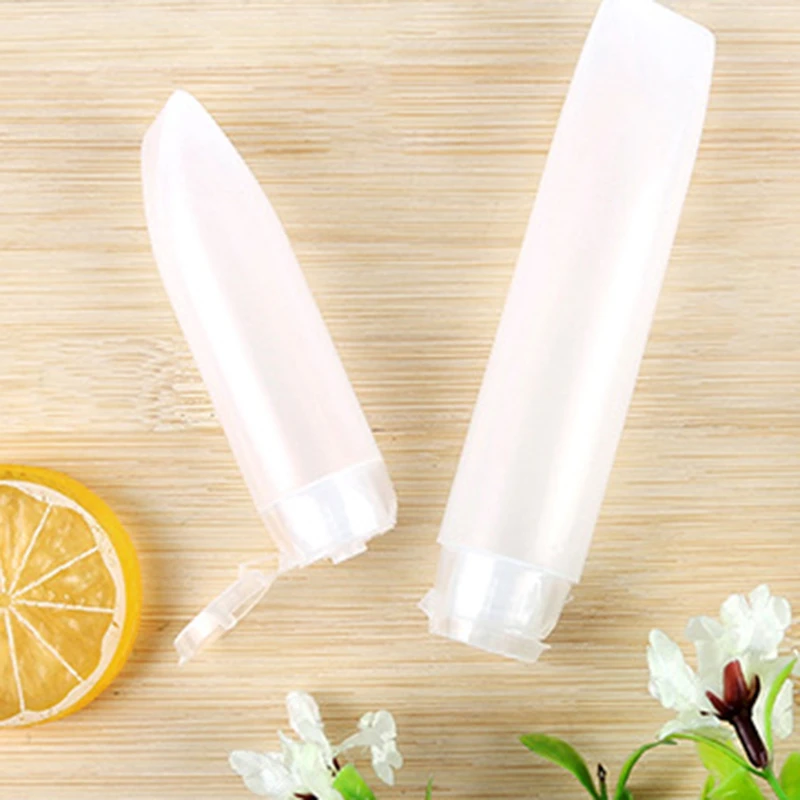 

New White Portable Silicone Refillable Bottles Traveler Packing Lotion Points for Packing Washing 30ml/50ml